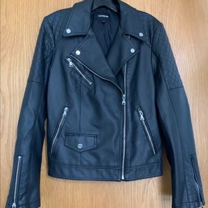 NWOT Express Vegan Leather Quilted Moto Jacket